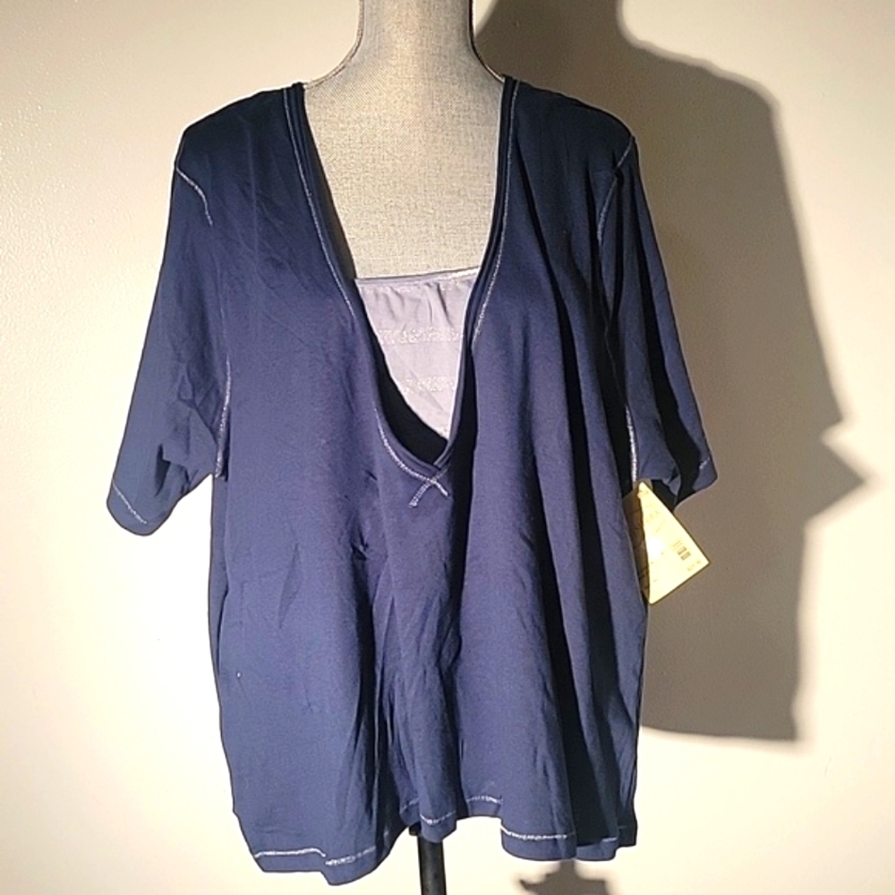 High Sierra Woman's Sapphire Coal Blouse, Size: 3X, NWT